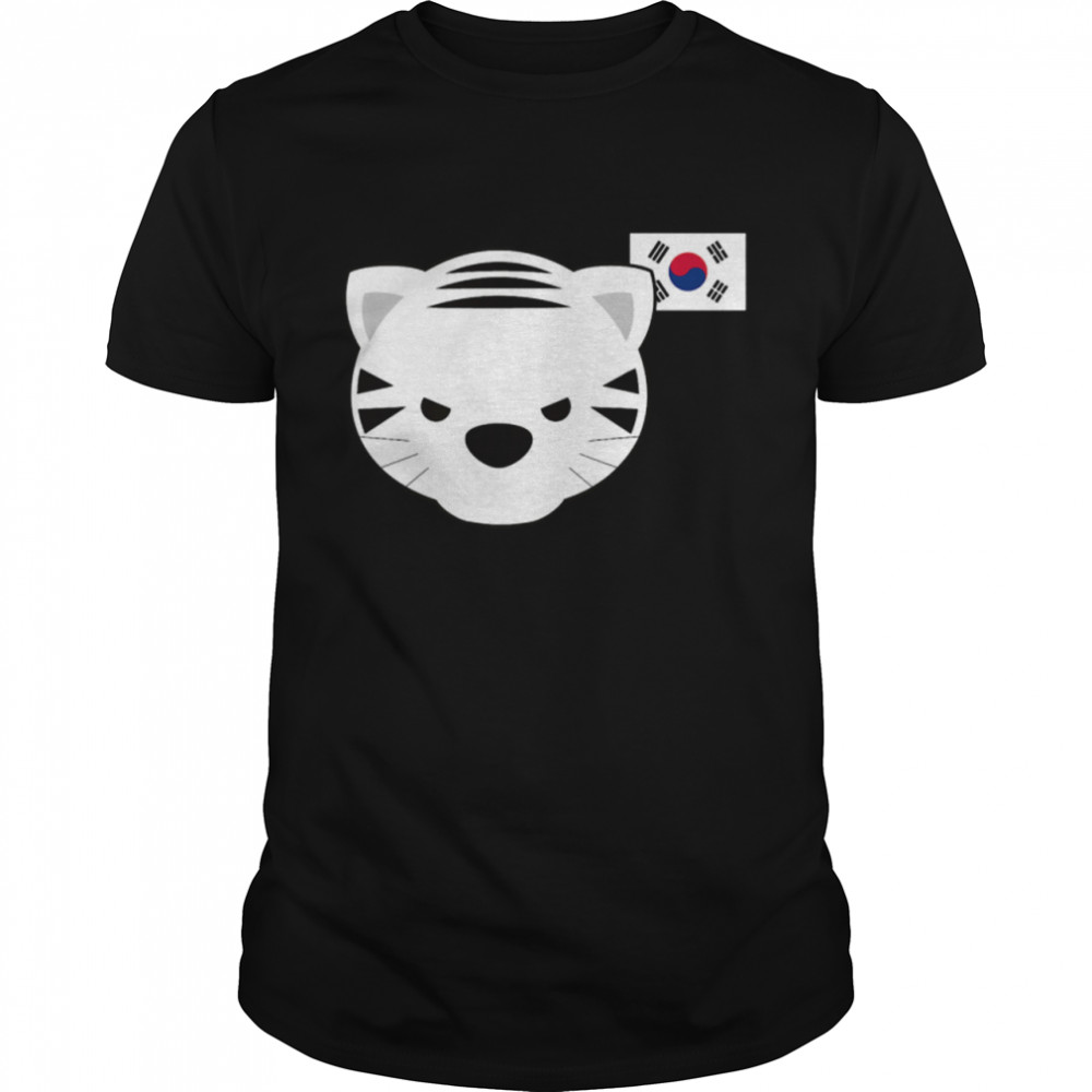 White Siberian Tiger South Korean Flag shirt