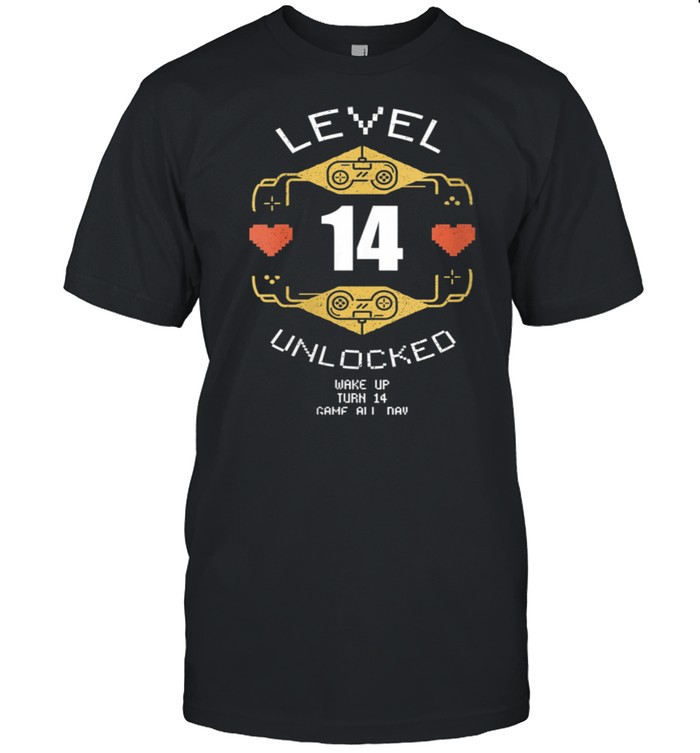 14th anniversary Unlocked Gaming 14 Year Old Gamer Girl shirt