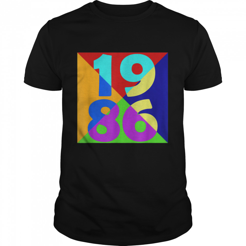 Colorful Modern Art Birthday 1986 shirt