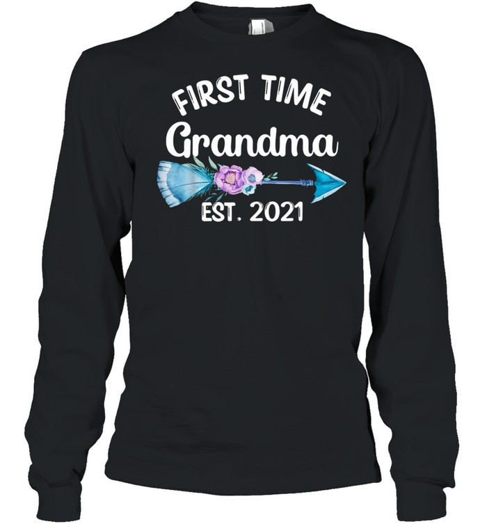 First Time Grandma Est 2021 Pregnancy Announcement Unisex shirt Long Sleeved T-shirt
