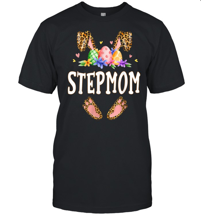Floral Leopard Stepmom Bunny Happy Easter Mother’s Day Shirt