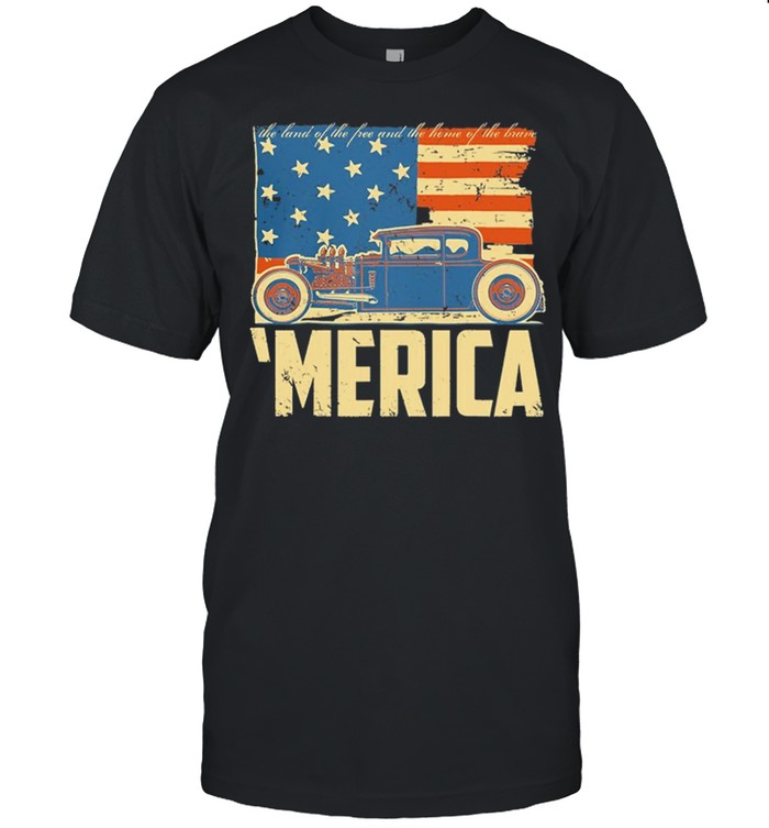 The Land Of The Free And The Home Of The Brain merica Us Flag shirt