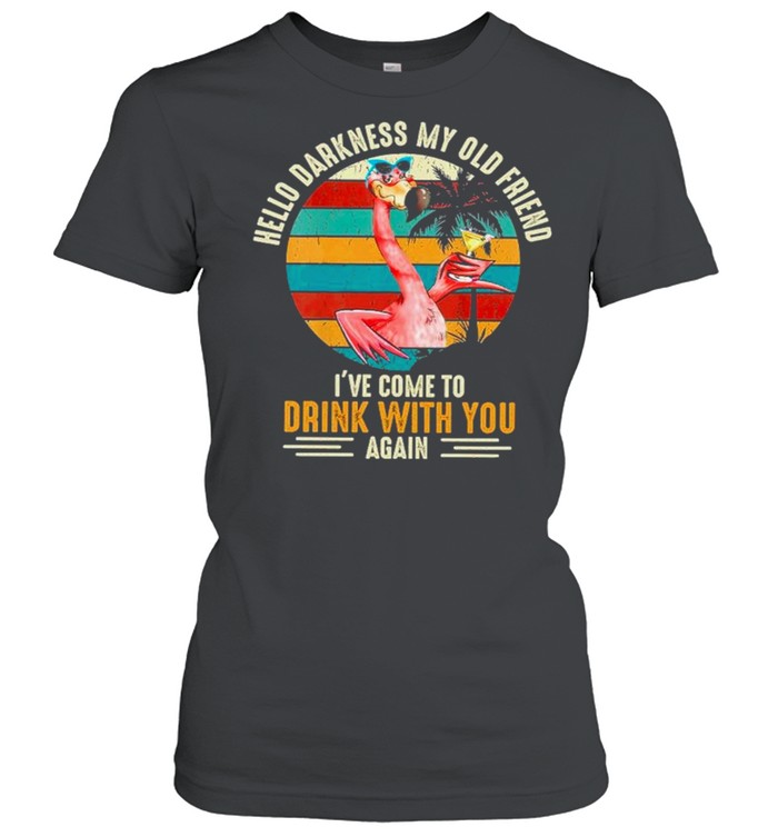Hello Darkness My Old Friend Ive Come To Drink With You Again Vintage shirt Classic Women's T-shirt