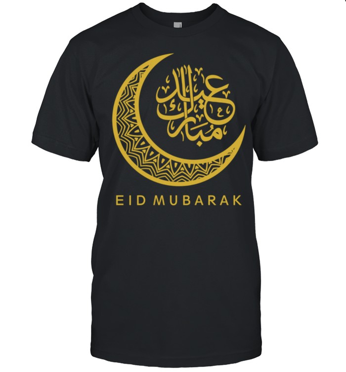 Eid Mubarak Islamic Crescent Moon Arabic Calligraphy shirt