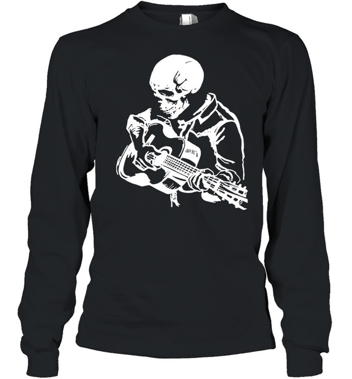 Skeleton playing Guitar shirt Long Sleeved T-shirt