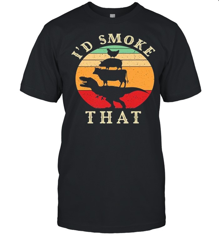 Retro Vintage Animal Chicken Pig Cow Id Smoke That shirt Classic Men's T-shirt