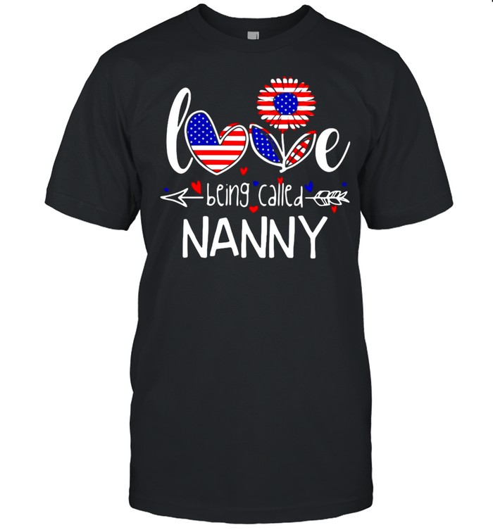 American Flag Sunflower Love Being Called Nanny T-shirt Classic Men's T-shirt