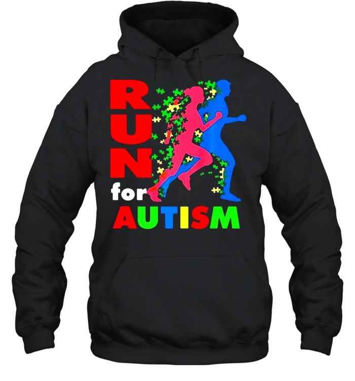 Autism Awareness Run For Autism Running Race T-shirt Unisex Hoodie