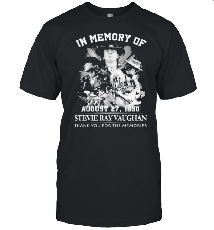 In memory of august 24 stevie ray vaughan thank you for the memories signature shirt Classic Men's T-shirt
