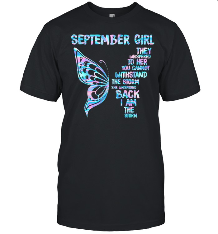 Butterfly september girl birthday shirt