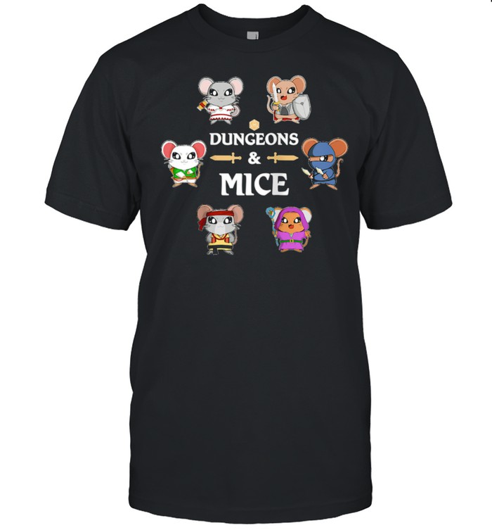 Adventurer Mice Fantasy D20 Tabletop RPG Roleplaying Gamer shirt