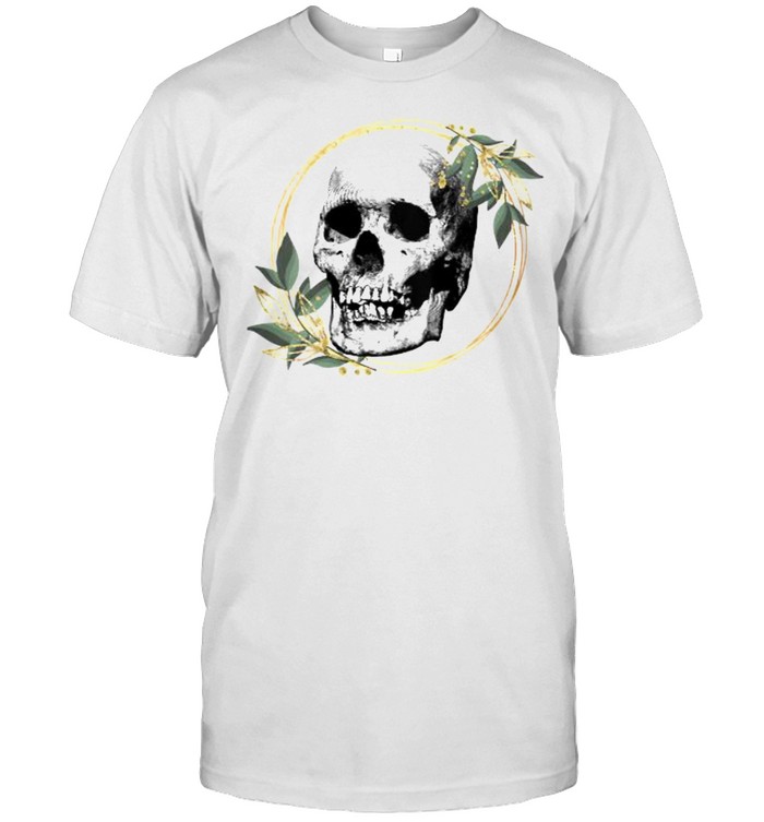 Skull and Floral Wreath Spooky Season T-Shirt