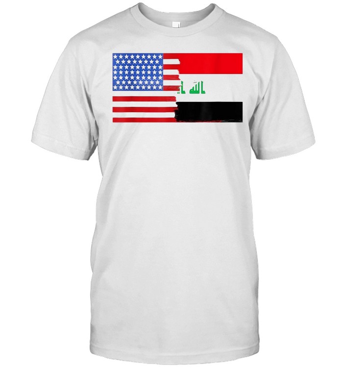 America Flag Heritage Iraqi American Half Iraq Half T-shirt