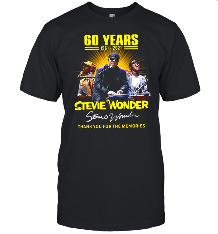 60 Years 1961 2021 Stevie Wonder Signature Thank You For The Memories T-shirt Classic Men's T-shirt