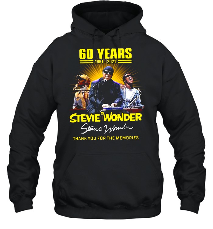 60 Years 1961 2021 Stevie Wonder Signature Thank You For The Memories T-shirt Unisex Hoodie