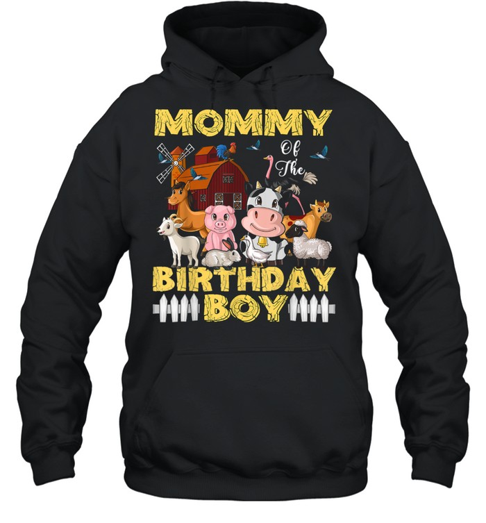 Mommy of The Birthday Boy Barnyard Farm Animals Party shirt Unisex Hoodie