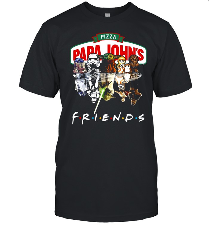 Star Wars Characters Chibi Water Reflection Pizza Papa John’s Friends Shirt