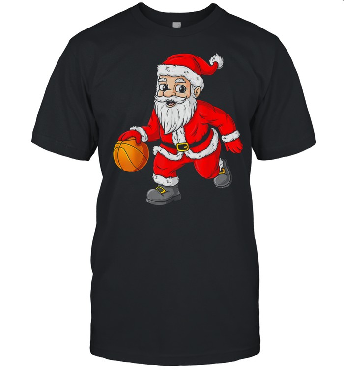 Christmas Santa Claus Dribbling A Basketball Xmas shirt Classic Men's T-shirt