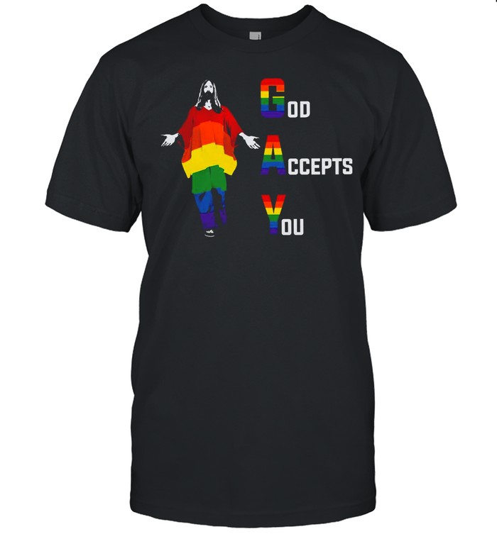 LGBT Pride God Accepts You Jesus Rainbow T-shirt Classic Men's T-shirt