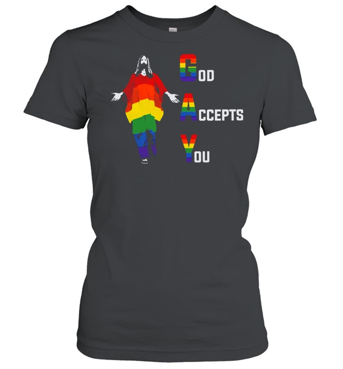 LGBT Pride God Accepts You Jesus Rainbow T-shirt Classic Women's T-shirt