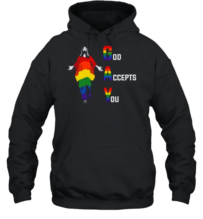 LGBT Pride God Accepts You Jesus Rainbow T-shirt Unisex Hoodie