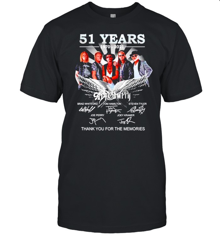 51 years 1970-2021 Aerosmith signatures shirt