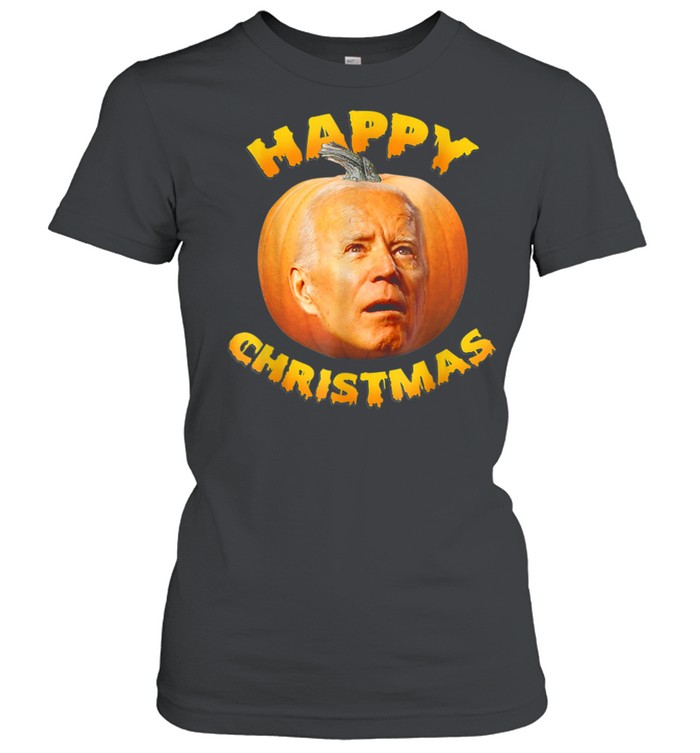 Anti Joe Biden Happy Christmas Holiday Pumpkin shirt Classic Women's T-shirt