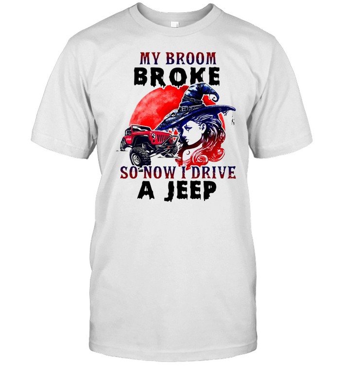 Witch my broom broke so now I drive a jeep Halloween shirt Classic Men's T-shirt