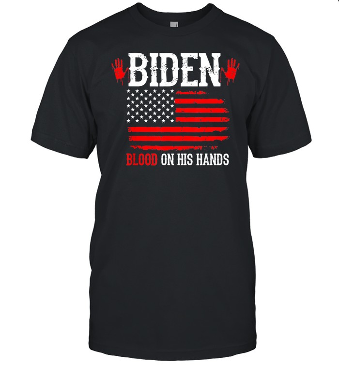 Biden Blood On His Hands USA Flag Vintage Biden Handprint shirt
