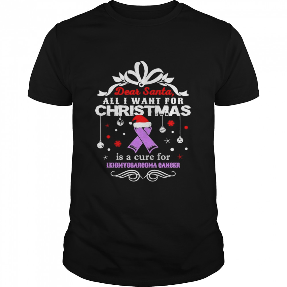 Dear Santa all I want for Christmas is a cure for leiomyosarcoma cancer shirt