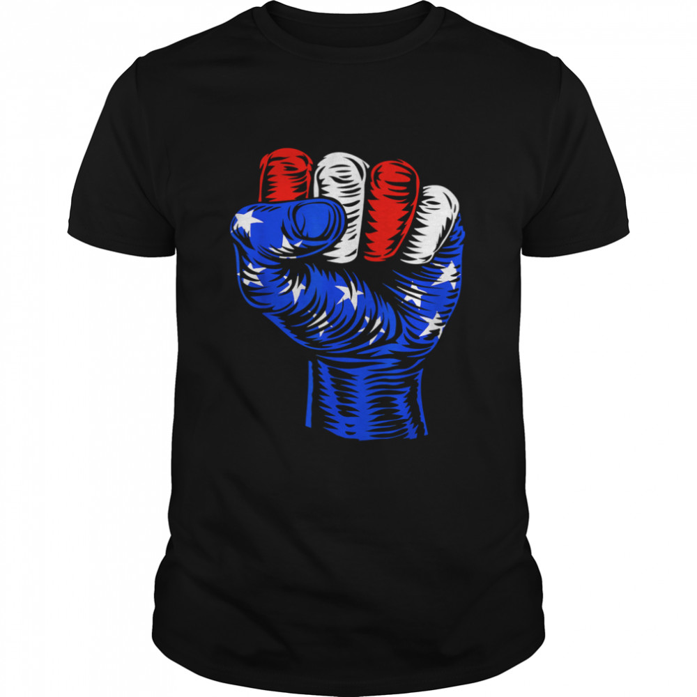 American Flag Patriotic Fist Design shirt Classic Men's T-shirt