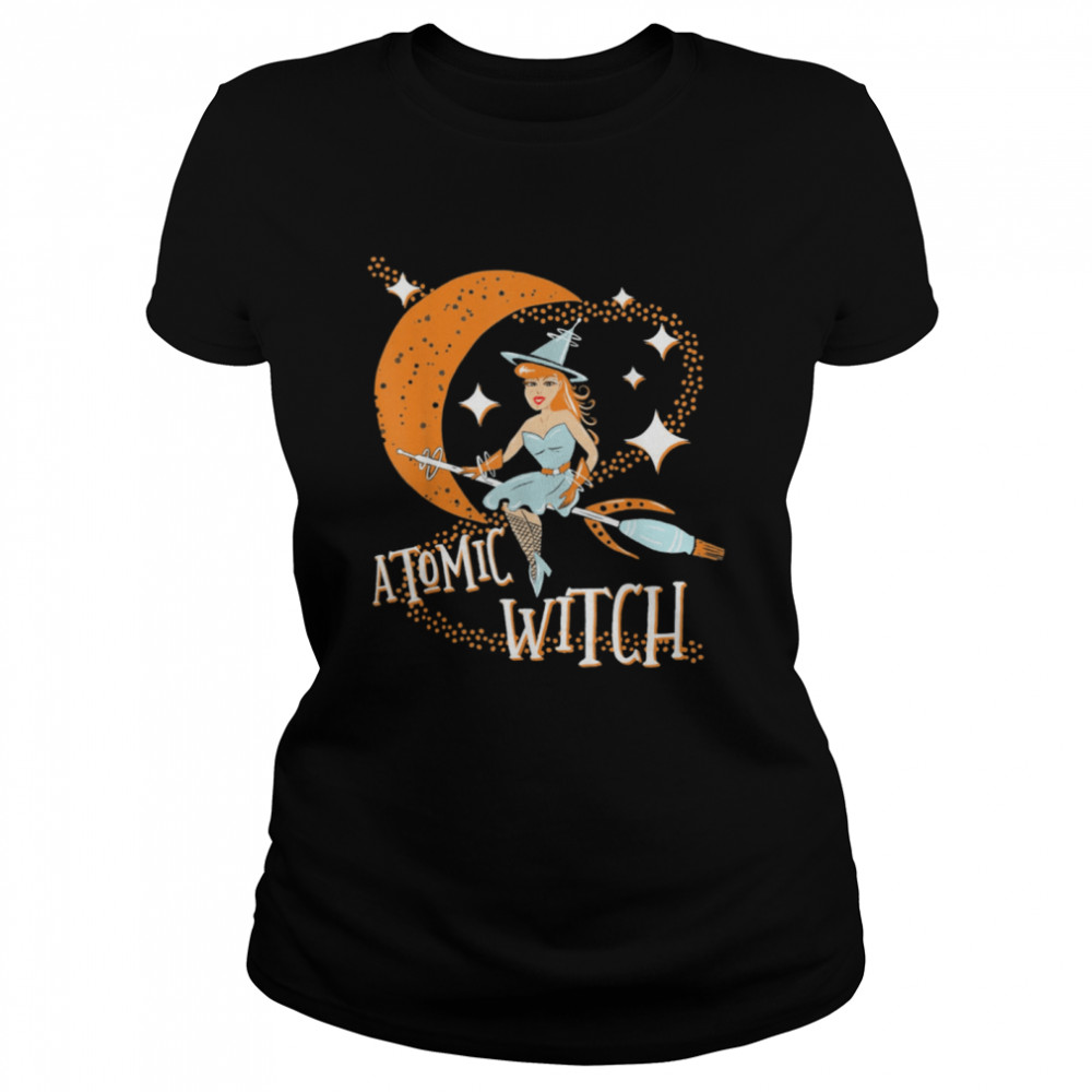 Atomic Witch Pinup Girl Retro Vintage Sexy Halloween shirt Classic Women's T-shirt