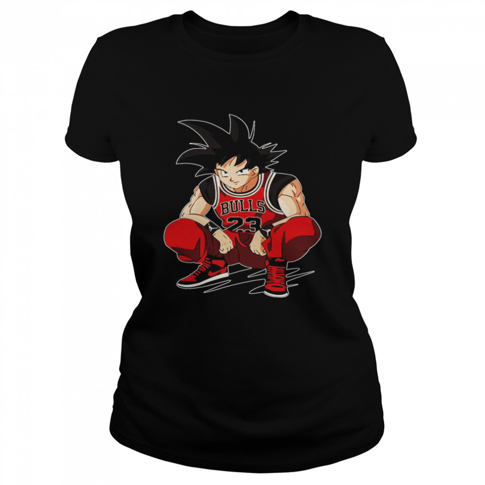 Dragon Ball Z Goku Wearing Jordans Art Oldskool shirt Classic Women's T-shirt