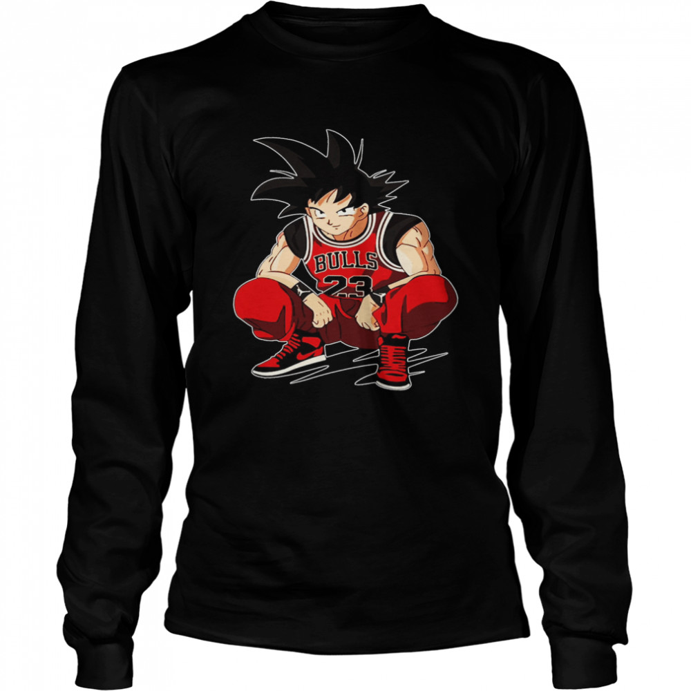 Dragon Ball Z Goku Wearing Jordans Art Oldskool shirt Long Sleeved T-shirt