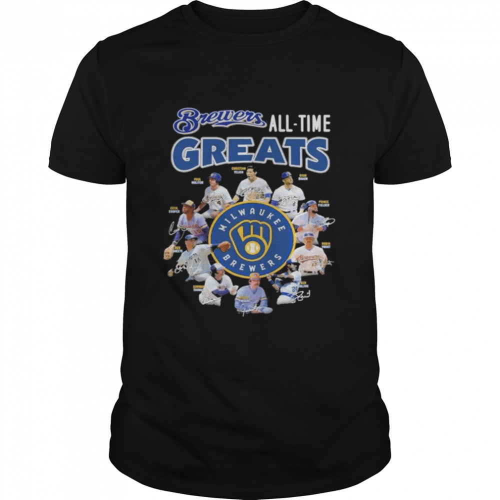 Milwaukee Brewers All-Time Greats signatures shirt