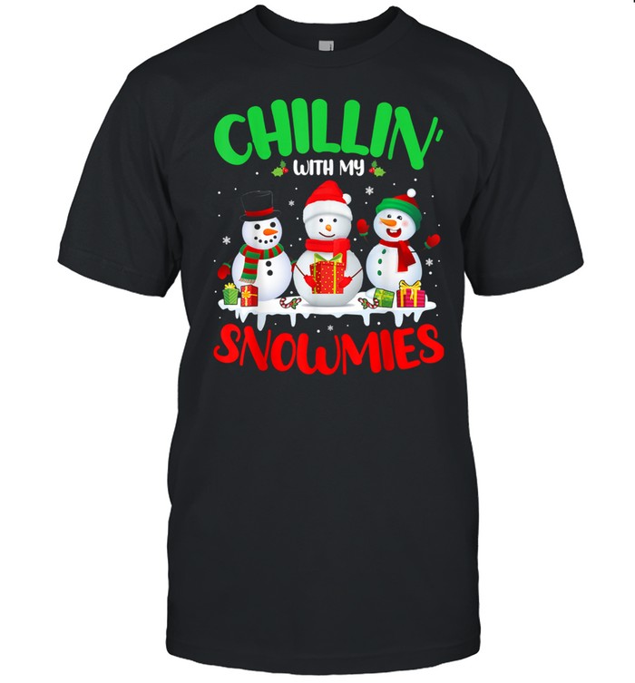 Chillin’ With My Snowmies Merry Christmas Santa Snowman shirt Classic Men's T-shirt