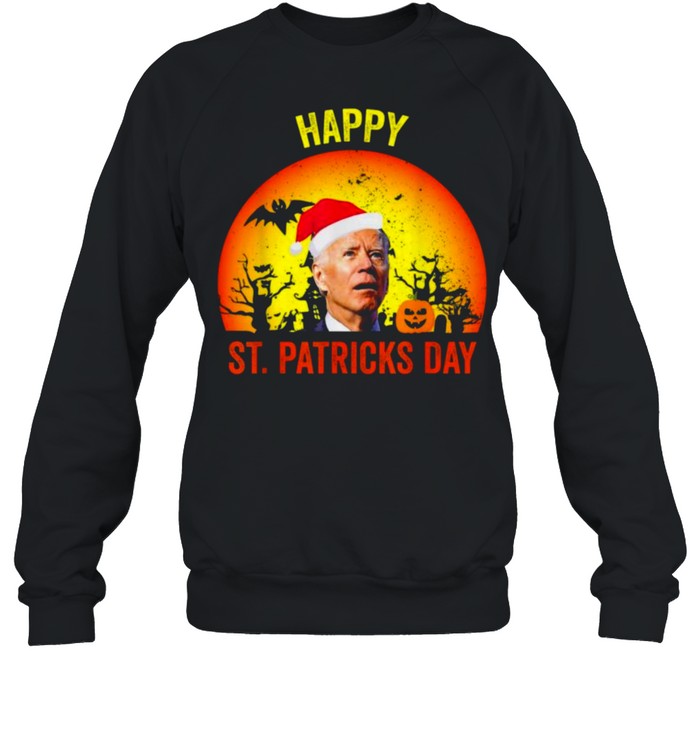 Anti Joe Biden Happy St Patrick Pumpkin Head Halloween  Unisex Sweatshirt