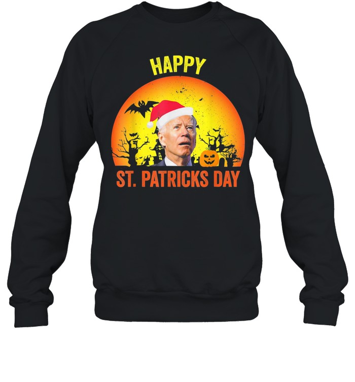 Anti Joe Biden Happy St Patrick Pumpkin Head Halloween shirt Unisex Sweatshirt
