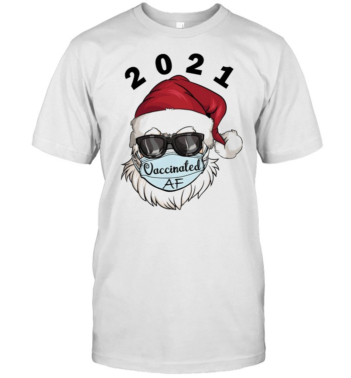2021 Christmas Santa Claus Vaccinated AF xmas shirt Classic Men's T-shirt