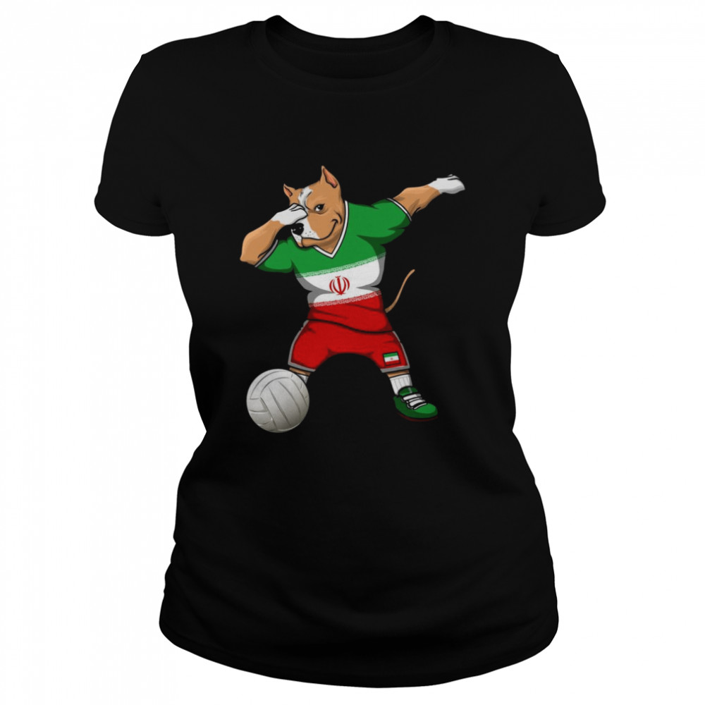 Dabbing Pit Bull Iran Volleyball Fans Jersey Iranian Sport shirt Classic Women's T-shirt