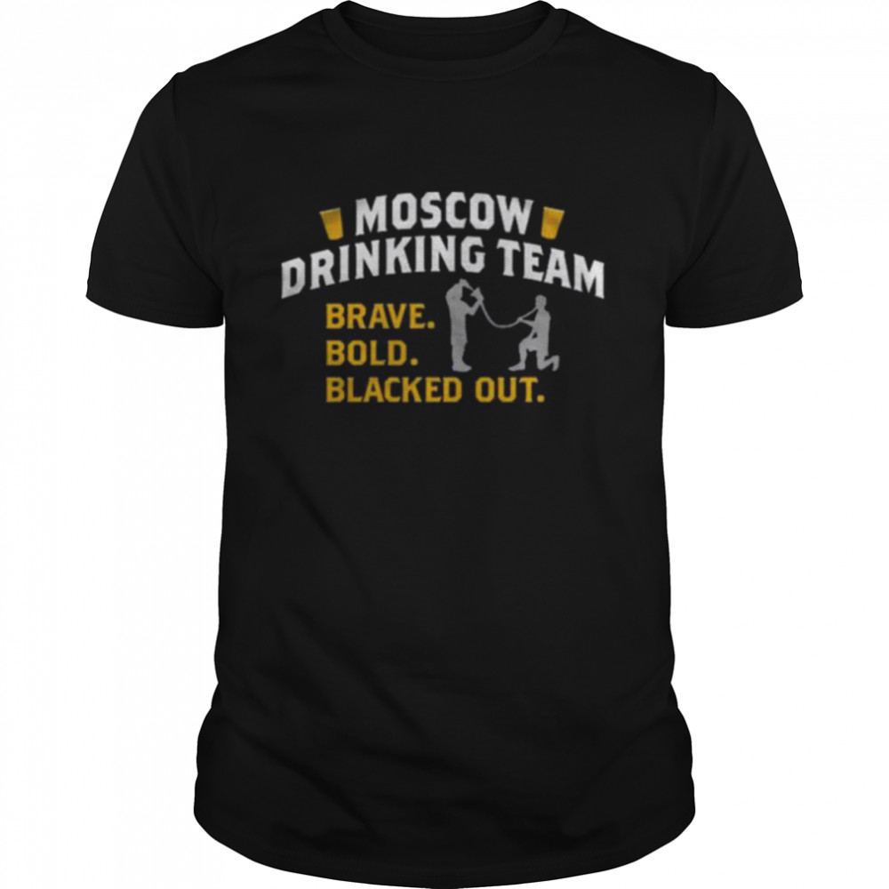 Moscow Drinking Team Brave Bold Blacked Out  Classic Men's T-shirt