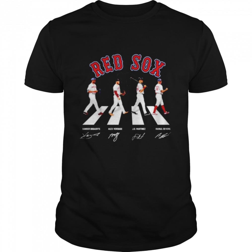 Boston Red Sox Baseball team players Abbey Road signatures shirt