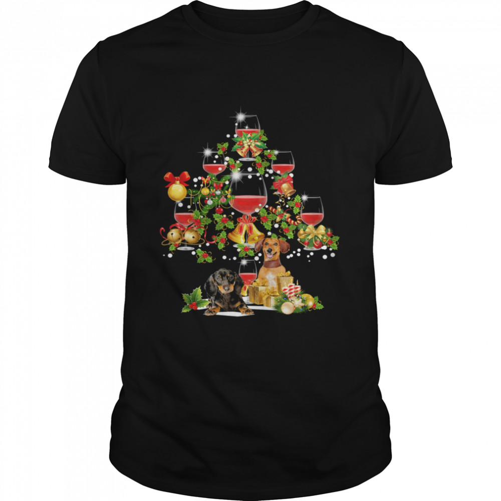 Dachshund Merry Christmas Wine shirt Classic Men's T-shirt