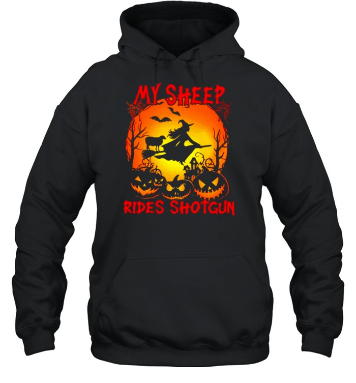 Witch my sheep rides shotgun Halloween shirt Unisex Hoodie