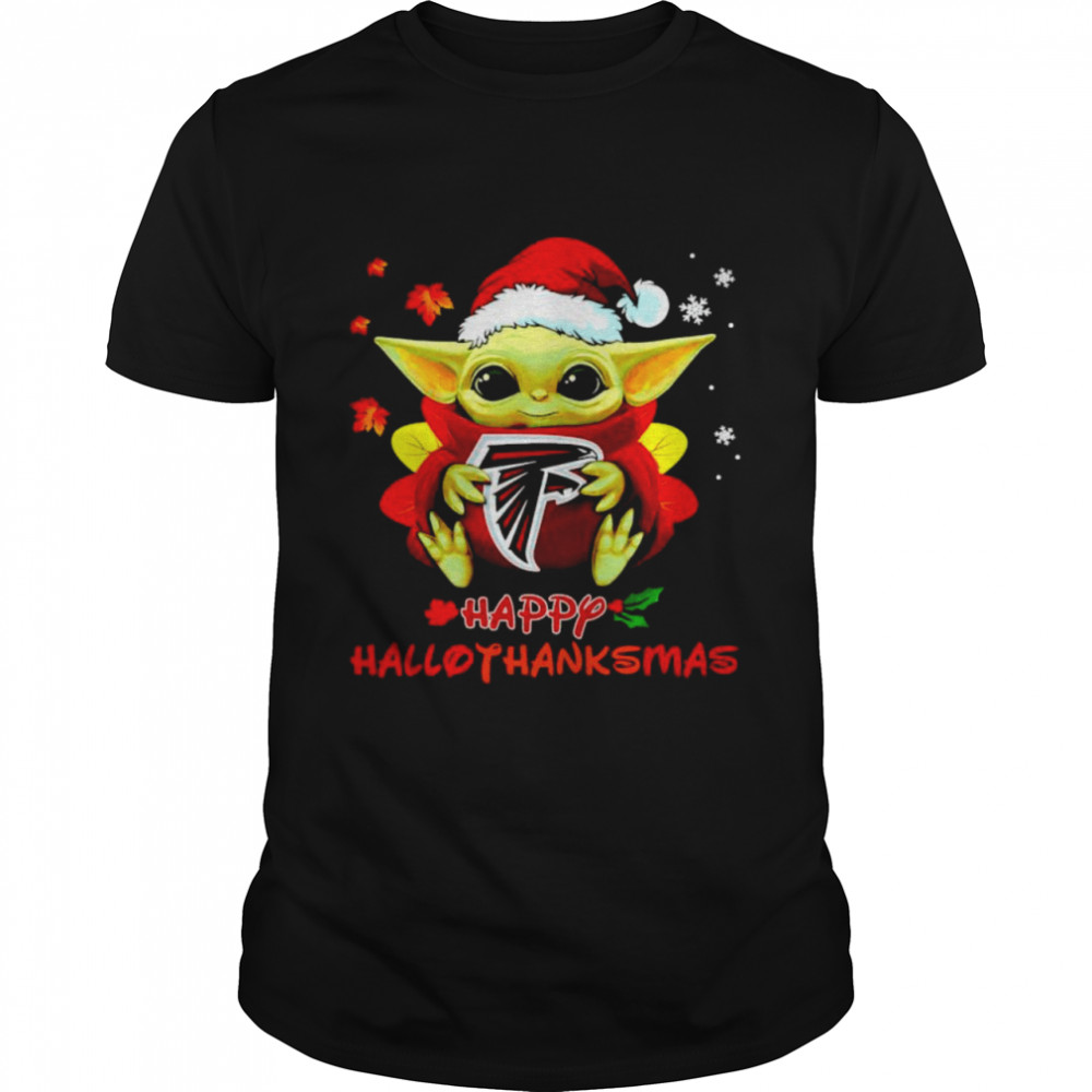 Baby Yoda Falcons happy Hallothanksmas shirt Classic Men's T-shirt