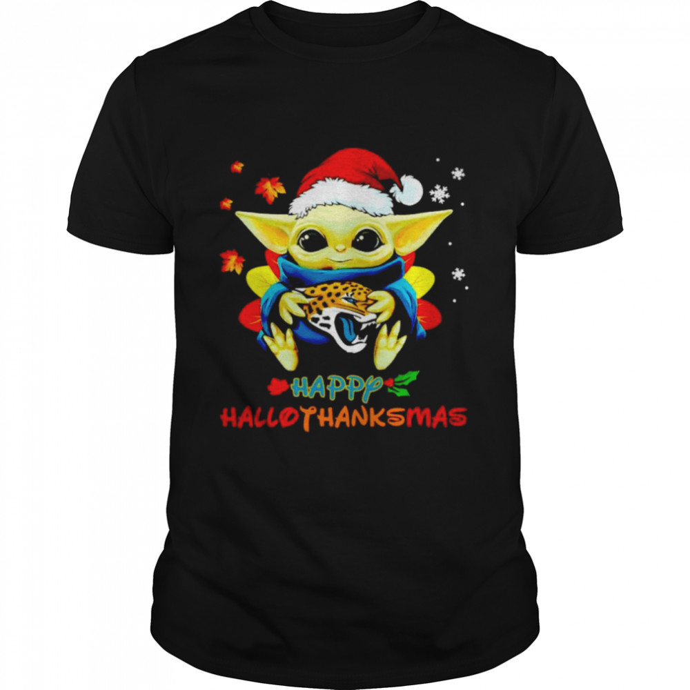 Baby Yoda Jaguars happy Hallothanksmas shirt Classic Men's T-shirt