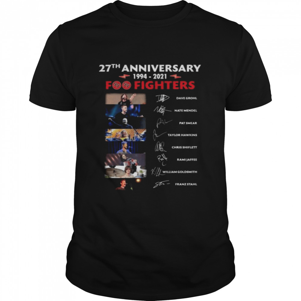 Foo Fighters 27th anniversary 1994 2021 signatures shirt