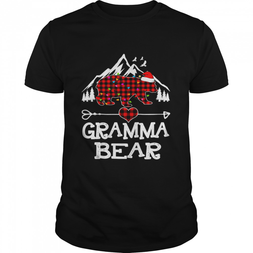 Gramma Bear Christmas Pajama Red Plaid Buffalo Family  Classic Men's T-shirt