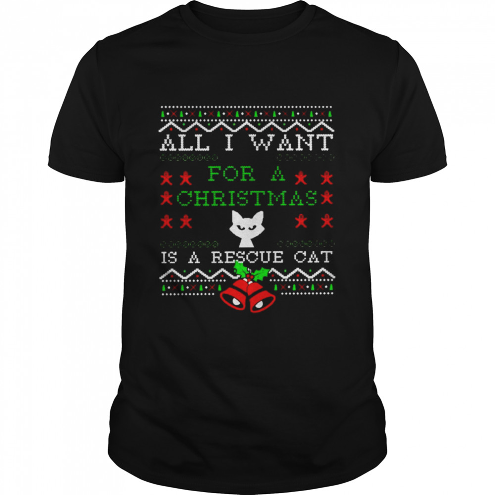 All I want for a Christmas is a rescue cat shirt Classic Men's T-shirt
