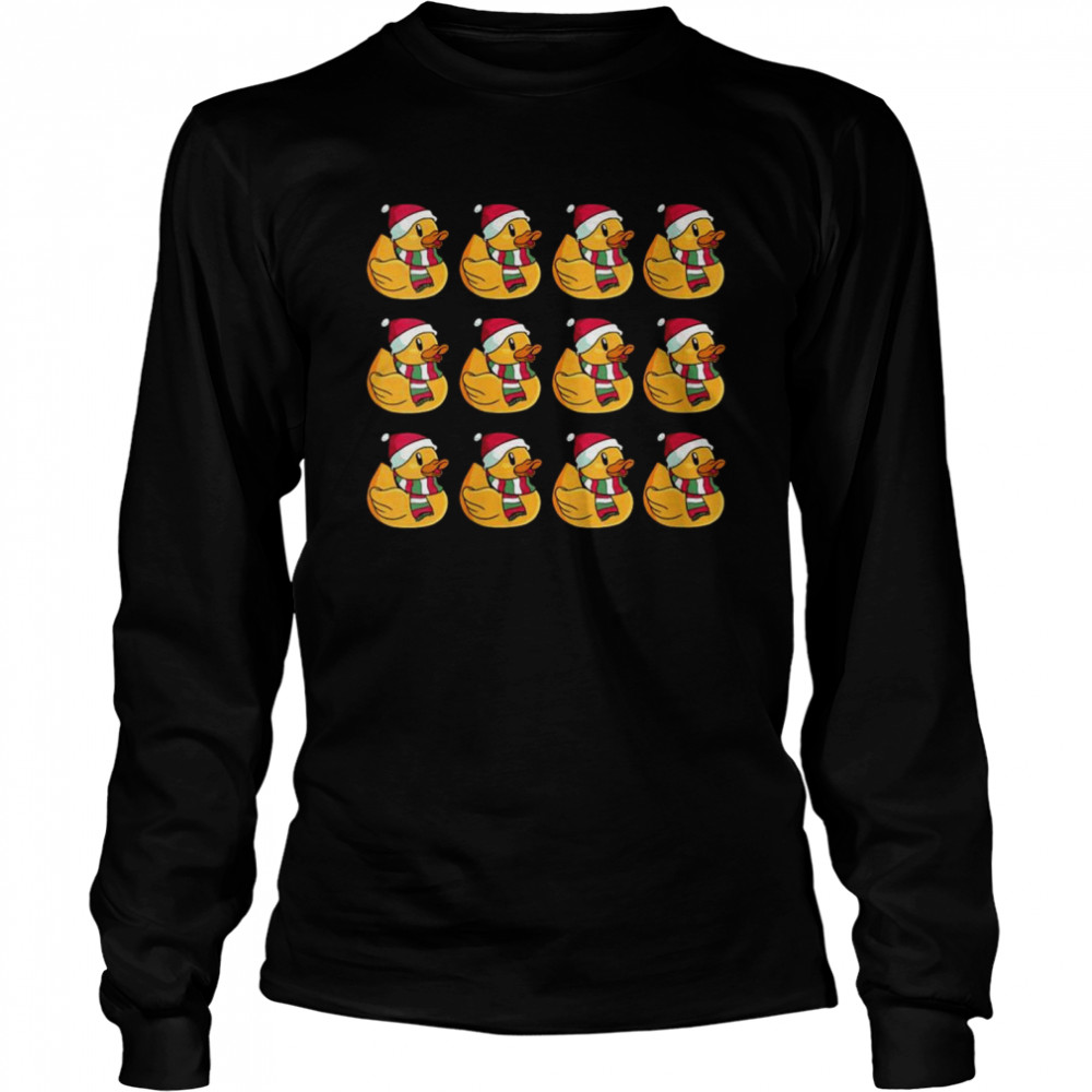 Christmas Holiday Rubber Duckies  Long Sleeved T-shirt